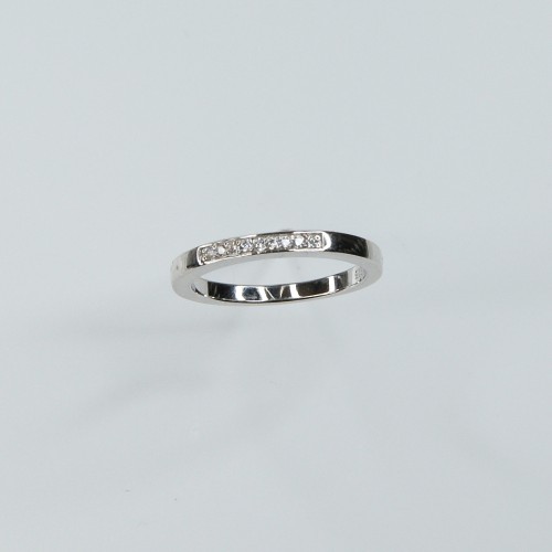 Sterling Silver CZ Half Eternity Ring